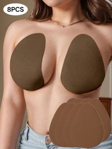 4片/2片装隐形提拉文胸花瓣，无肩带，米色/咖啡色/黑色，适合B-E杯，大胸提拉文胸花瓣，无纺布文胸花瓣