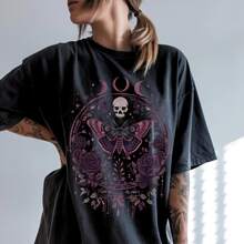 Cotton T-Shirt Soft Shirt Celestial Planetary Planets - Black - View 1