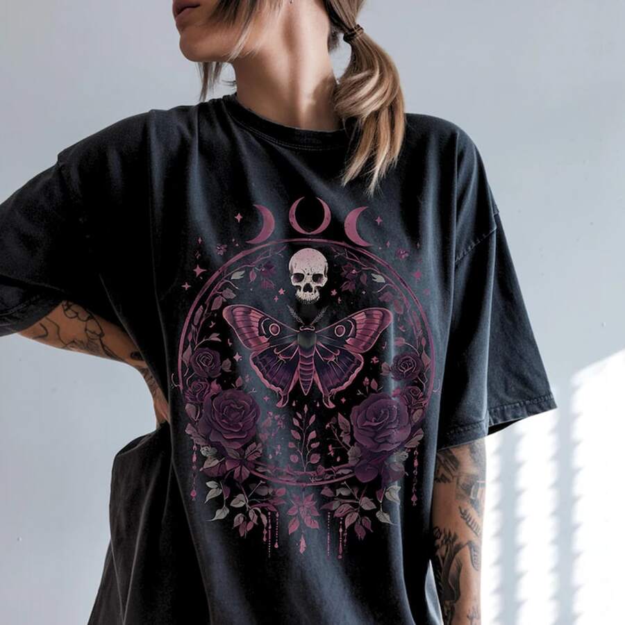 Cotton T-Shirt Soft Shirt Celestial Planetary Planets - Black - View 1