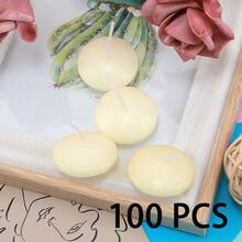 10/20/40pcs Small Floating Candles, Waterproof Wax Material, Stable Floating On Water, Long Lasting Burn Time With Little Smoke & Smell, Create Dreamy Candlelight Atmosphere For Wedding & Party, Ideal For Decorating Tabletop, Glass Container Or Water Scenery - White - View 12