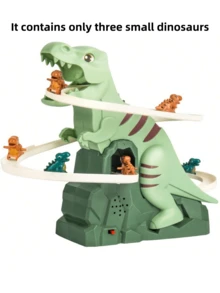 1 件儿童男孩女孩新款时尚恐龙机器人旋转自动爬楼梯/组装角色扮演音乐灯光早教互动智力趣味电动滑梯/蜿蜒轨道模型冒险游乐园趣味玩具车，适合亲子互动和生日礼物（包含 3 个迷你恐龙） - 恐龍滑滑梯 - 查看 10
