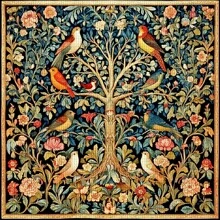 JOZYSH 1 pieza Sin marco 40*40cm/15,7*15,7in, Cuadro de árbol con pájaros y flores, Kit de bordado de punto de cruz impreso 11CT/14CT, Adecuado para adultos principiantes que buscan relajación, Excelente para decoración de pared en dormitorio y sala de estar, Regalo que incluye lienzo impreso, agujas, hilos, patrón e instrucciones