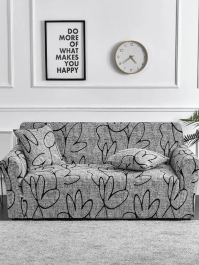 1PC Beautiful Sofa Decoration Ordinary Sofa Cover Non-Slip Elastic Milk Silk Fabric Pet Anti-Dirty Single Seat Double Seat Three Seat Four Seat Printed Floral Sofa Cover Ordinary All-Inclusive Sofa Cover Four Seasons (Excluding Pillowcase)