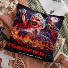 WB 1PC Terrifier Movie Art The Clown Horror Classic Movie Pillow Cushion Cover Pillowcase Living Room Sofa Home Decor Customized
