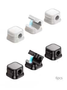 6-teiliges/Set magnetischer Kabel-Organizer, Halterung für Telefonladekabel zur Tisch-/Wandmontage, Clips und Haken für eine ordentliche Kabelführung