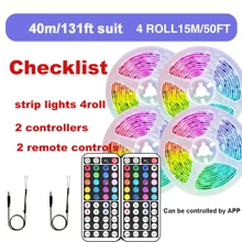 16-100 Feet USB Lights With 44-Key Remote + App Smart Control , Night Light /TV Backlight Lights With Timing RGB Color Changing,LED Strip Lights For Bedroom,Holiday Decoration ,Lights Gifts Home Room Decor Wall Decor Halloween Party