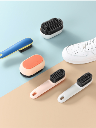 1P Household Shoe Brush Laundry Brush Long-Handled Shoe Brush Soft-Bristle Multi-Purpose Cleaning Brush Home Daily Flat Brush Shoe Brush Multi-Purpose Soft-Bristle Laundry Brush - Essential Tool For Cleaning Clothing, Footwear, And Collars. Handheld Cleaning Tool.