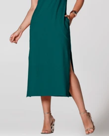 Sleeveless Casual Basic Cotton Knit Midi Dress - 綠色 - 查看 3