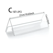 1 Set Acrylic Clear Postcard, Business Card, Greeting Card Display Stand, Transparent Card Holder For Office Desk, Home, School - Transparent - View 9