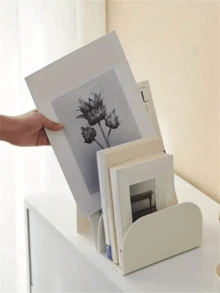 1 PC Desktop Book Stand Office Plastic Japanese Storage Organizer, Book Holder, 3-Slot Transparent Acrylic Document Organizer, Magazine And File Storage Rack , Back To School Gifts - Multicolor - View 6