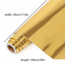 Gold Permanent Vinyl Sticker, Gold Vinyl Sticker - Gold Adhesive Vinyl Roll, Suitable For Silhouette Machines, Cameo Cutters, Signs, Scrapbooking, Crafts, Die Cutting Machines, Glossy Gold Home Decor, Wall Decor For Bathroom, Kitchen - Gold - View 8