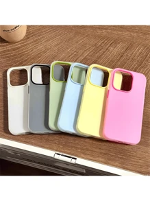 1pc Solid Color Jelly Theme Phone Case, Fashionable Style, Compatible With IPhone 16/16 Pro/16 Plus/6 Pro Max/11/12/13/14/15/Pro/Pro Max/16E, Full-Body Shockproof Protective Phone Cover, Ideal For Summer Fashion Lovers