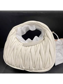 A small sheepskin dumpling bag under the armpit, a one-shoulder crossbody crescent-shaped women's bag, and a mini cloud bag
