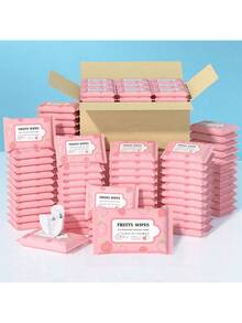 100pcs Wet Wipes - 10 Packs (10pcs Per Pack, Not 10 Packs), Portable Disposable Cleansing Wipes For Kitchen, Stain Cleaning, Household, Outdoor, Travel, Halloween, Christmas Gifts (Random Colors And Designs)