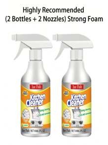 Jue-Fish 3pcs/Set Disposable Use Stove & Range Hood Degreasing Cleaning Spray, Heavy Duty Deodorizing Kitchen Cleaner, Removes Tough Grease, Oil Stains, Blackened Cookware, Suitable For Home, Restaurant (Random Old/New Model)