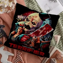 WB 1PC Terrifier Movie Art The Clown Horror Classic Movie Pillow Cushion Cover Pillowcase Living Room Sofa Home Decor Customized