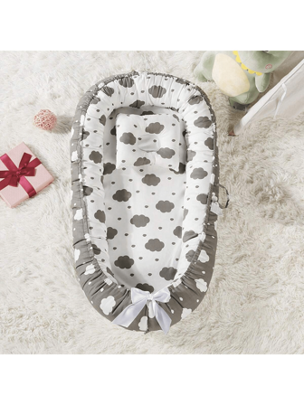 1 件可折叠可洗便携式婴儿床，可折叠防压婴儿床，可拆卸婴儿枕头，旅行婴儿摇篮