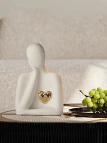 1pc Decorations For Living Room Shelves, Statues For Home Decor Abstract, Modern A Family Of Three Figurine Bookshelf Decor Accents Office Bedroom Kitchen Laundry House Apartment - Multicolor - View 6