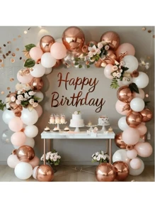 40 Stücke/Set 10 Zoll rosa, rosé-gold und weiße Latex-Ballons, geeignet für Valentinstag, Geburtstagsparty, Liebesgeständnisdekoration, Abschlussparty, Treffen mit Freunden, Silvester, romantische Dates und verschiedene Innen- und Außendekoration