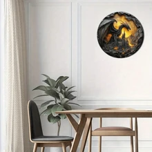 1 pieza Vintage Dragón Vuelta al Colegio Decoración de Pared de Metal - Señal Redonda de Metal de 8x8 Pulgadas, Adecuada para Decoración del Hogar, Oficina, Bar y Cocina - Regalo Perfecto para el Día de San Valentín y Año Nuevo