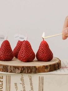 18/9/6/4 Pcs Strawberry Aromatherapy Candles, Perfect For Photography Props, Indoor Fragrance Decoration And Holiday Gifts Candles For Stress Relief, Relaxation, Bathing, Yoga And Holiday Gifts,Room Decor,Gifts Birthday Graduation,Best Gift For Girls Who Love Strawberries Gifts