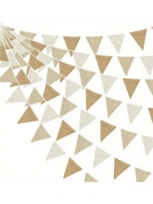 1pc Jute Burlap Banner - 3.6m Multicolor Triangle Pennant, Universal Holiday Garden Bunting Garland For Wedding, Birthday, Engagement, Easter, Graduation, Boho Party Decorations, Bridal Shower, Party Backdrop Decorations, Home Decor, Gifts (12 Flags) Room Decor Bedroom Decor Wall Decor - Multicolor - View 2