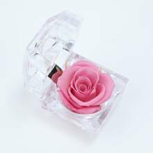 Boîte à bague rose éternelle en 9 couleurs | Bijou de fleur préservée, cadeau pour les mariages, la Saint-Valentin et les souvenirs de mariée (boîte-cadeau de luxe), plantes artificielles