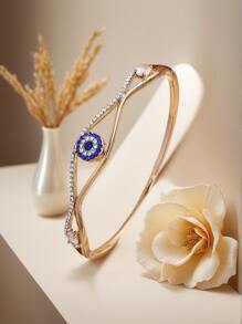 New Style Fashion Young Girl Charming Bling Bling Wisdom Eye Rhinestone Bangle Bracelet Gift Party