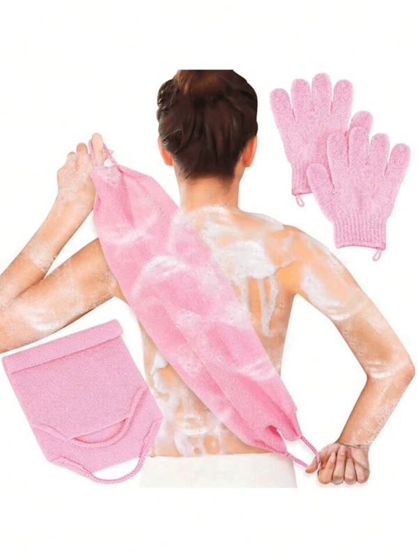 Gant exfoliant et set de grattoir de dos, loofah puissant pour enlever la peau morte, idéal pour Noël, Nouvel An, Fête des Mères, cadeau de fin d'études