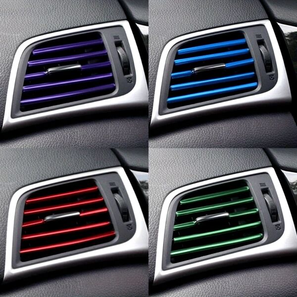 50pcs Universal Car Air Conditioning Vent Decorative Accessories, Flexible & Shiny Cool Car Accessories Suitable For All Vents, Valentine's Day Gift, Suitable For Women And Men