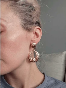 1 pieza Aretes de gota de agua hueca, minimalista y práctica de uso múltiple