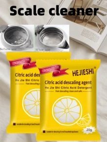 Jue Fish Limescale Cleaning Effervescent Tablets, For Stainless Steel Pots, Kettles, Removes Limescale & Dirt, Lemon Scented - White - View 7