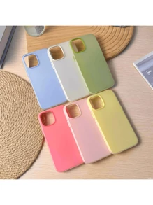 1pc Solid Color Jelly Theme Phone Case, Fashionable Style, Compatible With IPhone 16/16 Pro/16 Plus/6 Pro Max/11/12/13/14/15/Pro/Pro Max/16E, Full-Body Shockproof Protective Phone Cover, Ideal For Summer Fashion Lovers