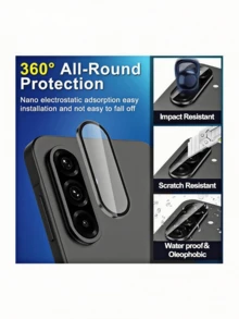 适用于三星 Galaxy A26/A36/A56/A55 5G/S25 Ultra/S24/S23/S22 的 9H 钢化玻璃摄像头镜头保护膜，高清透明，防刮花，防指纹，易于安装，金属环装饰，也适用于 A15/A25/A35/A16 镜头盖，鹰眼保护，5G 配件（一体式托盘） - 彩色 - 查看 9