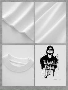 1pcs Stylish Men's Tank Top EazyE Graffiti Print Vest, Perfect For Summer Casual Wear, Ideal For HipHop Fans, A Great Gift Choice - White - View 5