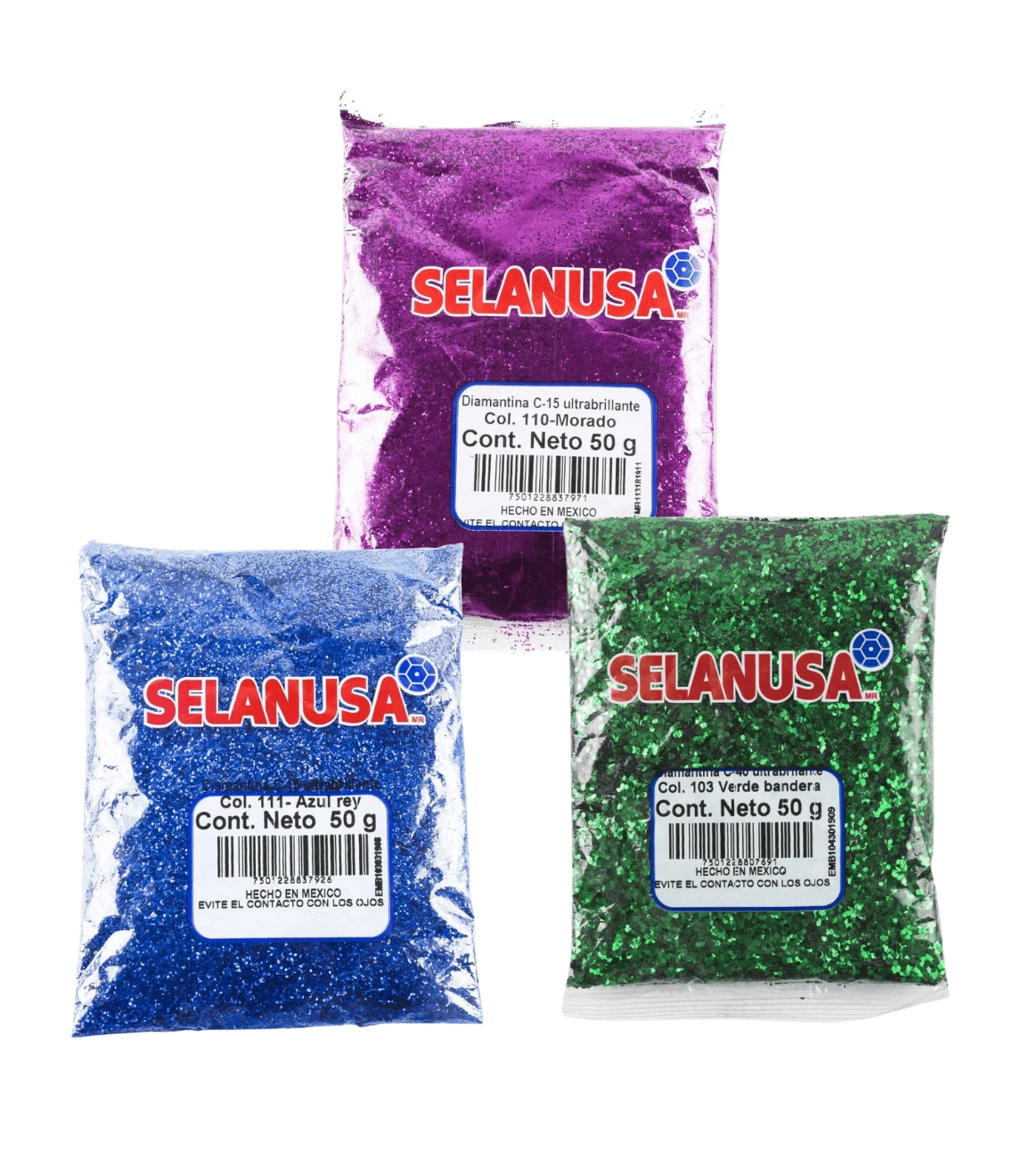 paquete 6 bolsas diamantina 50 g mayoreo colores surtidos manualidades decoración centros mesa escolares fiestas brillante creativa variedad tonos navidad Christmas diamantina - Lila Púrpura - Ver 1
