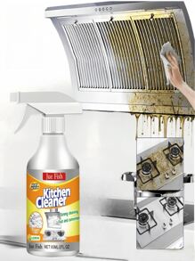 Jue-Fish 3pcs/Set Disposable Use Stove & Range Hood Degreasing Cleaning Spray, Heavy Duty Deodorizing Kitchen Cleaner, Removes Tough Grease, Oil Stains, Blackened Cookware, Suitable For Home, Restaurant (Random Old/New Model)