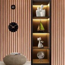 1 卷 3D 格栅图案瓷砖自粘墙贴/天花板贴/天花板/地板贴，剥离和粘贴仿墙砖，可用于客厅厨房后挡板浴室家居装饰墙纸壁纸房间装饰墙面装饰 - 橡木 - 查看 6