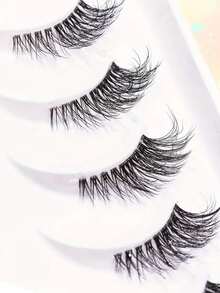 10对透明茎细长卷曲假睫毛，长度5-11毫米，适合日常、约会、节日、派对、婚礼、女神妆容 - 眼尾拉長款 - 查看 2