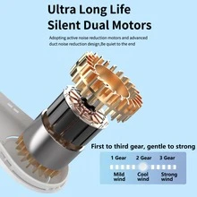 AOYI 便攜式頸掛風扇,可穿戴的個人風扇,由電池供電,無葉子免手持風扇,3檔可調節usb項掛風扇,夏季冷卻必需品,適用於家庭、辦公室、戶外、運動、海灘、旅行,附帶隨機充電線。 - 白色 - 查看 7