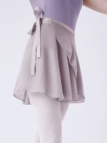 1pc Women's Elegant White Ballet Tutu Skirt With Waistband - Sheer Chiffon, Suitable For Dance Practice And Performance, Versatile Wrap-Around Design Covering Hips, Great For Gymnastics And Beach Activities, Performance Costume | Wrap Skirt | Polyester Skirt - Multicolor - View 5