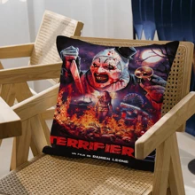 WB 1PC Terrifier Movie Art The Clown Horror Classic Movie Pillow Cushion Cover Pillowcase Living Room Sofa Home Decor Customized