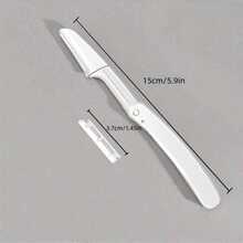 Conjunto de Lâminas Precisas para Mulheres - Esfoliante Dermaplane e Removedor de Penugem, Aparador de Sobrancelha em Aço Inoxidável, Design Dobrável Amigável para Viagens, Pacote com 10 Lâminas, Produtos e Acessórios para Cabelo, Essenciais de Viagem para Salão de Beleza