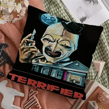 WB 1PC Terrifier Movie Art The Clown Horror Classic Movie Pillow Cushion Cover Pillowcase Living Room Sofa Home Decor Customized