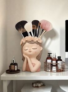 1pc Creative Cute Fairy Pen Holder & Vase Storage Rack, Nordic Style Luxury Fairy Succulent Large Flowerpot Decor For Living Room, Desktop Pen Holder Storage, Home Foyer Vase Decor