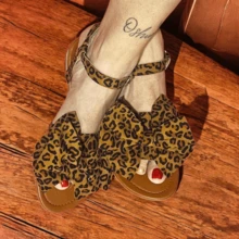 Sandalia Samar Moño Animal print con pulsera  Animal    casual    Tela no tejida    Animal    Sandalias  Vacaciones    primavera - Marrón - Ver 5