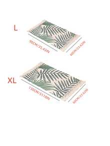 1PCSCotton Yarn Woven Floor Mat Digital Printing Handmade Knotting Fringe Floor Mat Carpet For Home Entrance Mat - White+Green - View 3