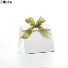20/50pcs Mini Blank White Gift Box With Colorful Ribbons - Perfect For Birthday Party Gifts, DIY Crafts & Elegant Wedding Displays, Gift Boxes