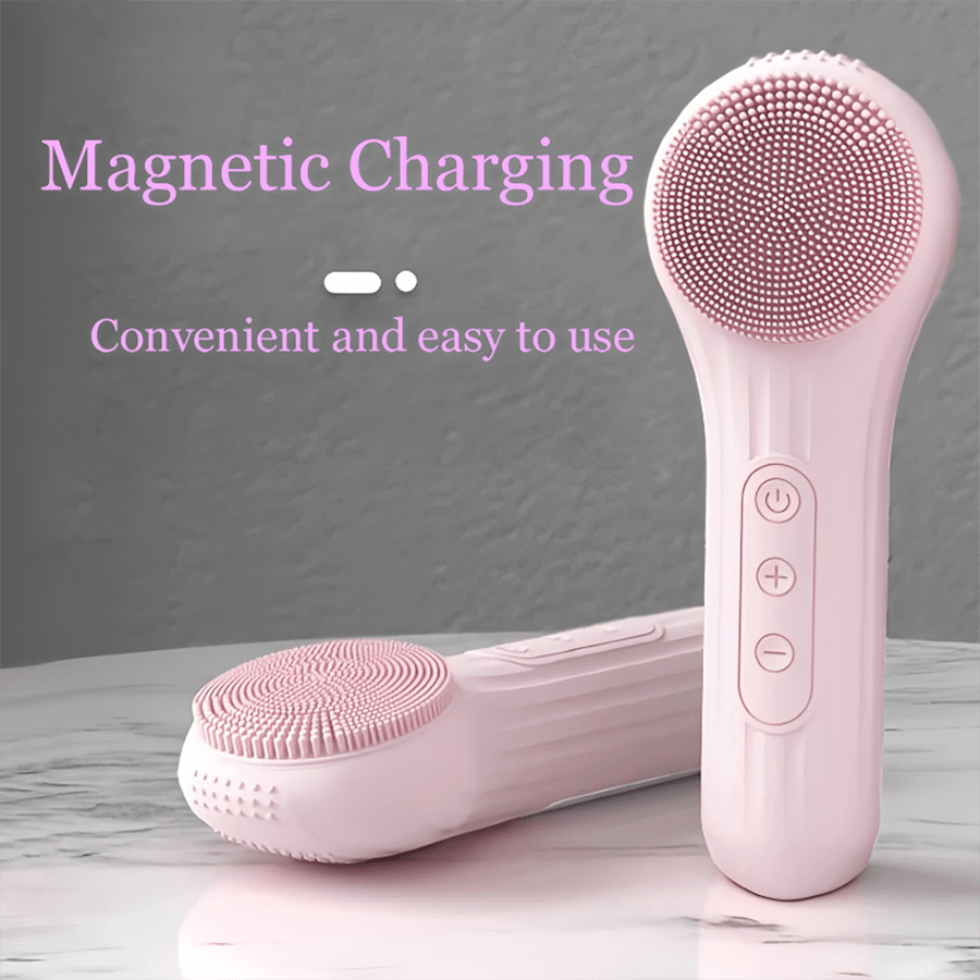 1pc Silicone Facial Cleansing Brush - Portable, Waterproof Electric Vibrating Face Massager For Deep Cleansing, Includes Gift Box, Beauty Device | Modern Facial Cleanser | Durable Face Brush, Facial Cleansing Brush
