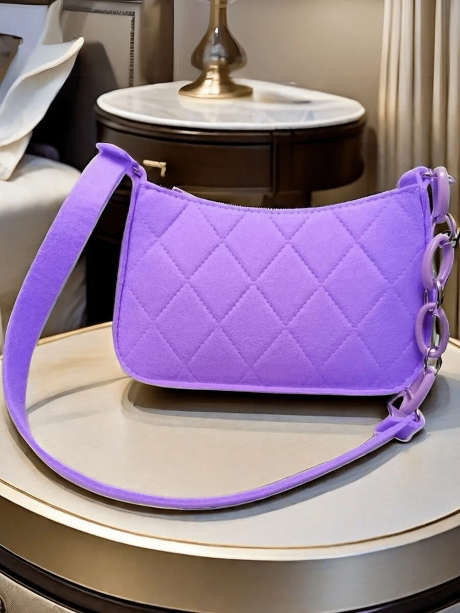 Women's Small Chain Shoulder Bag - 紫色 - 查看 1